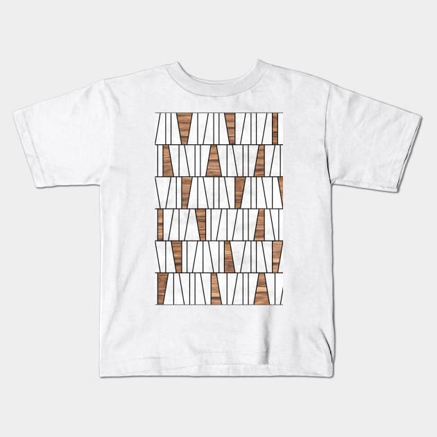 Mid-Century Modern Pattern No.4 - Concrete and Wood Kids T-Shirt by ZoltanRatko